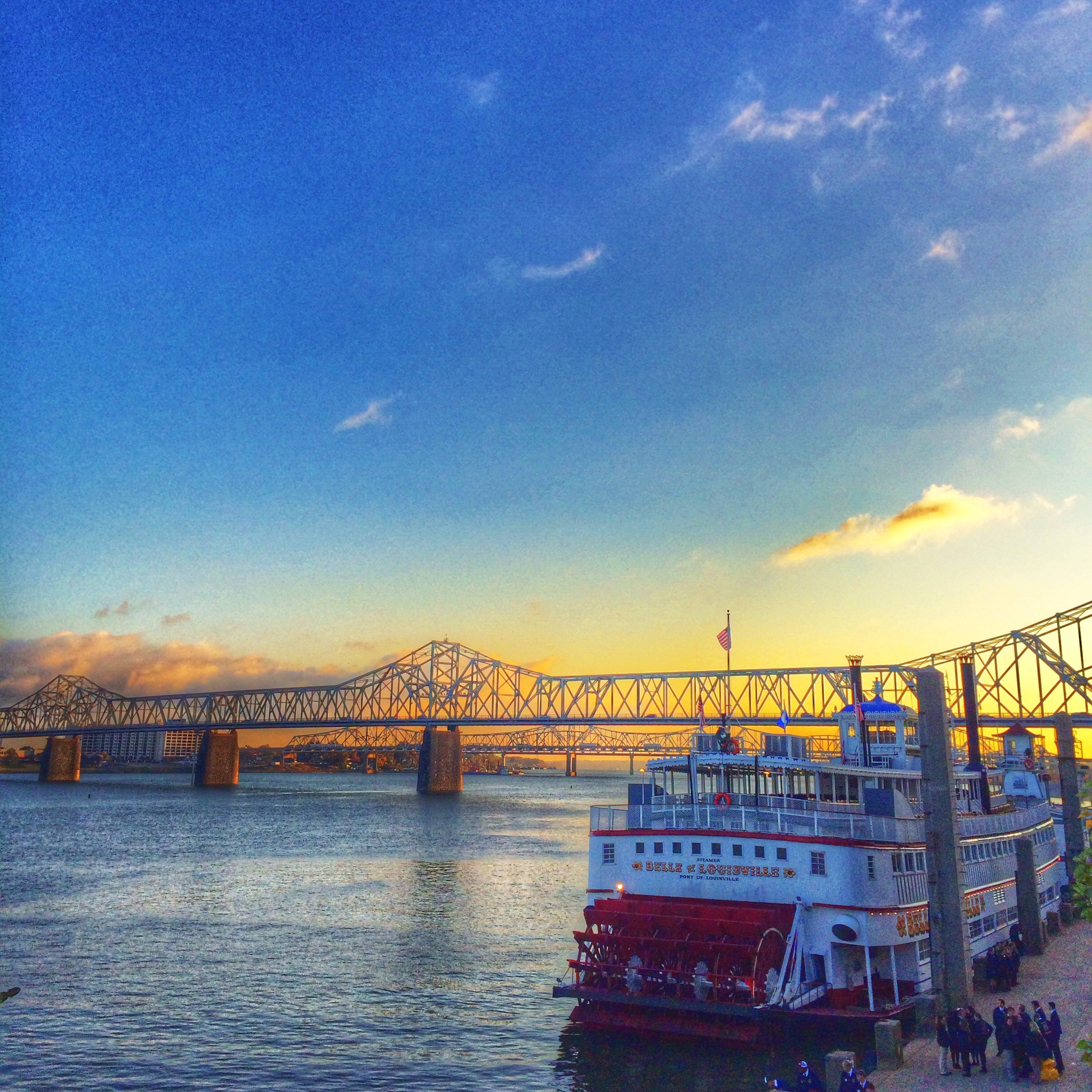 sky above the Belle of Louisville steamboat
