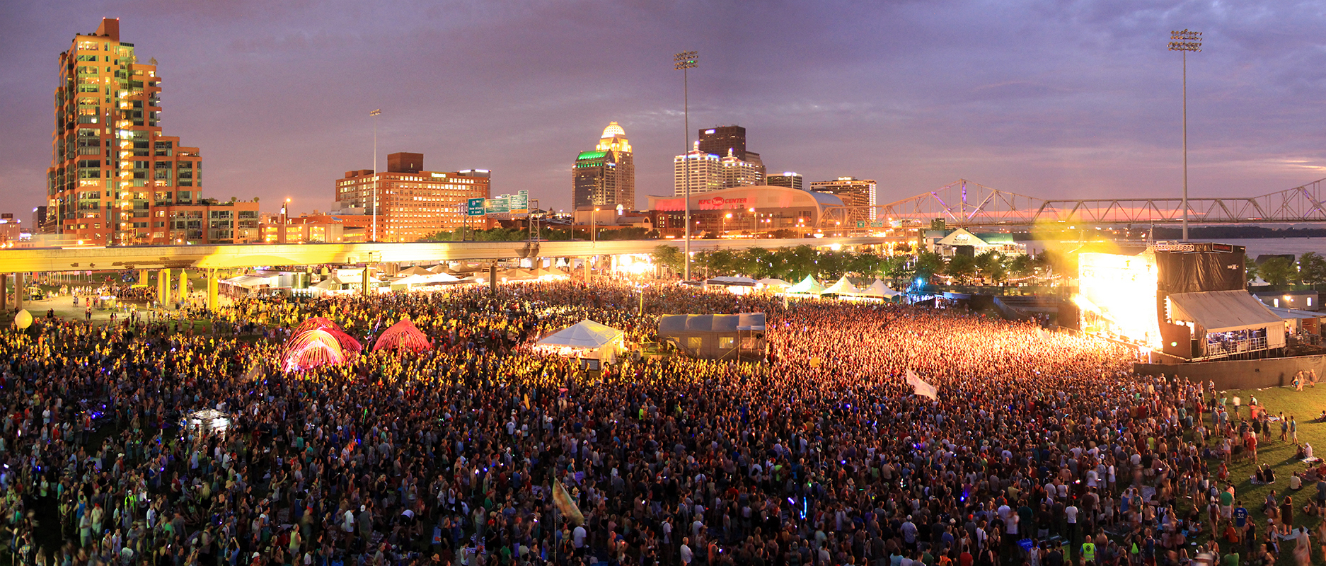 Arial view of the Forecastle Festival