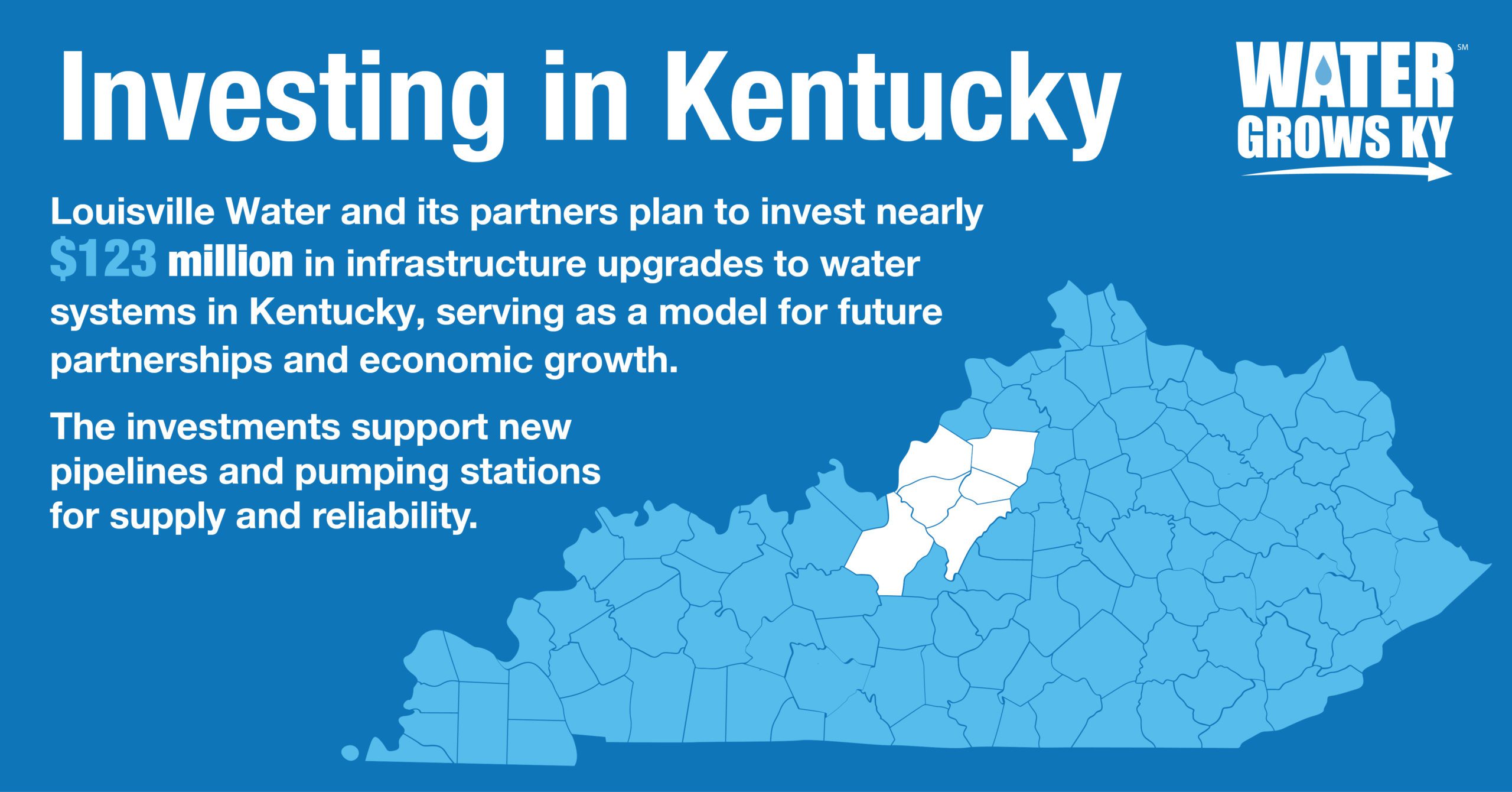 Louisville Water plans to invest $123 million in infrastructure upgrades to water in Kentucky.