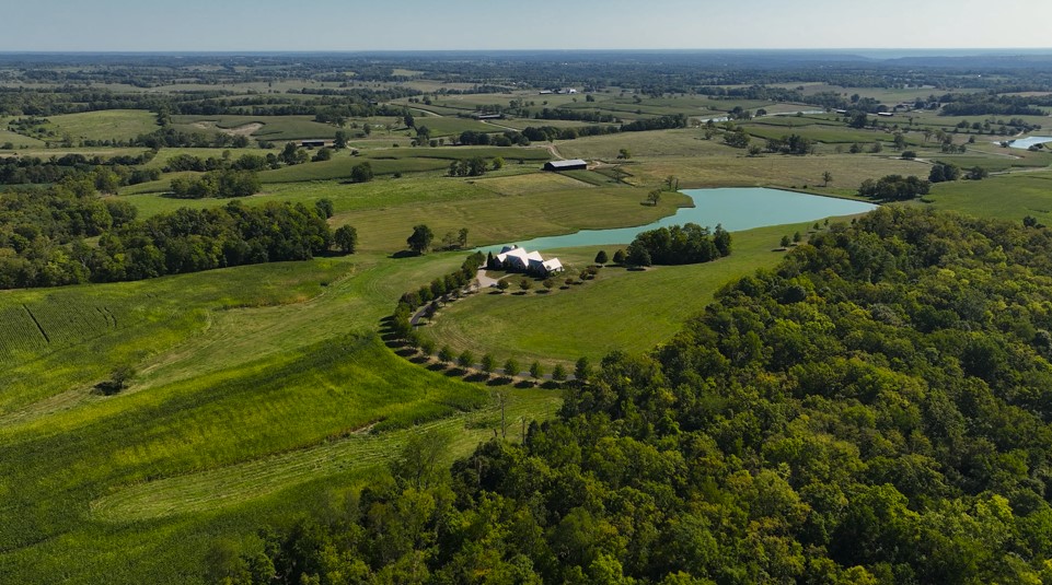 Aerial shot of Henry County, Kentucky