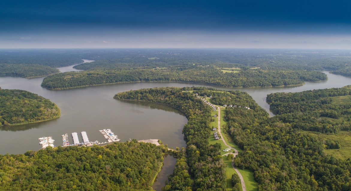Aerial shot of Spencer County, Kentucky