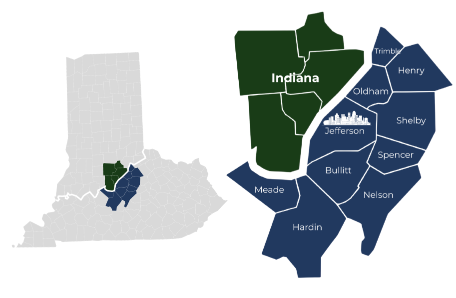 Map of One Louisville's Region